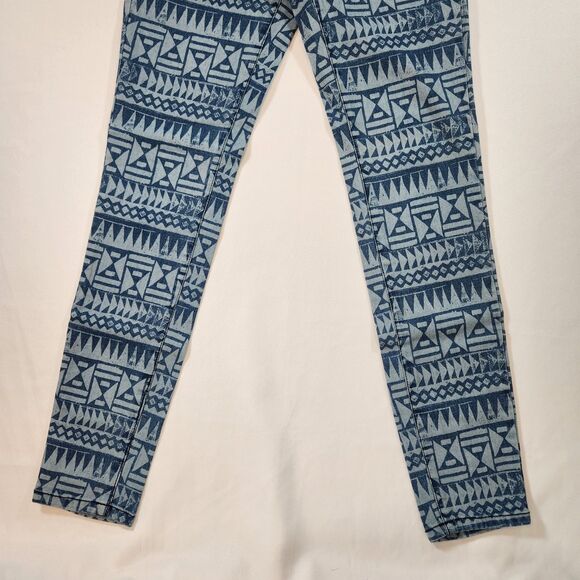 Jay Jays Skinny Jeans Womens Size 10 W30 x L32 Light Dk Blue Geometric Print - Picture 3 of 16